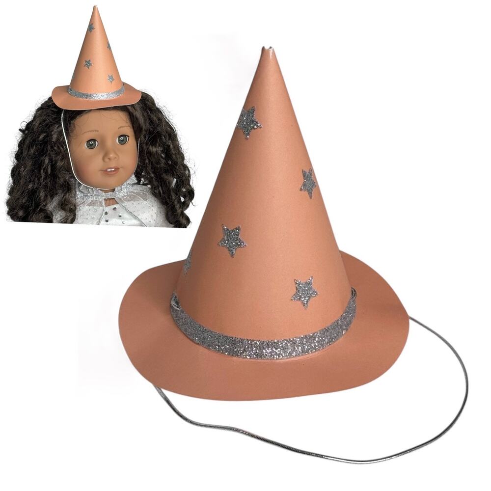 MeriMeri Halloween WICKED WITCH HAT Fits 18" Dolls Kids Children & Adults Orange